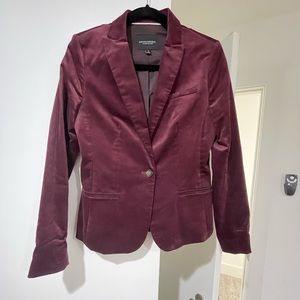 Banana Republic Maroon Velvet Classic Blazer